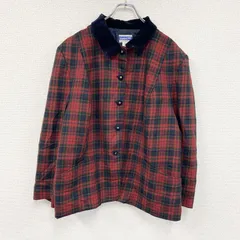 古着 used　90s～　PENDLETON　ペンドルトン　ウールジャケット　ベロアカラー　チェック柄　ヴィンテージ　赤　レッド　22Wサイズのサムネイル