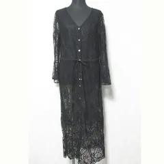 美品 Diagram ダイアグラム グレースコンチネンタル レース刺繍ガウンワンピース 0321231018 サイズ36 ブラック レディース 古着 中古 USED