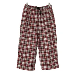 美品 GRAMICCI グラミチ LINEN BALLOON PANTS リネン チェック柄 ワイド バルーンパンツ GLP-20S034 M レッド系 レディース 古着 中古 USED
