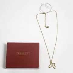 ABISTE アビステ バタフライ クリスタル ネックレス ゴールド オフィスカジュアル 上品 シンプル ジュエリー 通勤 フォーマル アクセサリー 箱付き