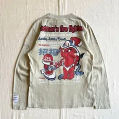archive　アーカイブ古着　Ted Company　TEDMAN　リトルデビル　テッドマン　漢字ロゴ　両面プリント　ロングスリーブTシャツ　カットソー　ベージュ　38　アメカジ　バイカー　西海岸　little devil print L/S t-shirt