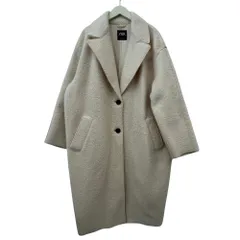 良品 ZARA ザラ プードルニット チェスターコート L アイボリー レディース 古着 中古 USED