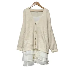 良品 23AW SNIDEL スナイデル ニットカーデセットフリルキャミワンピース SWNO235184 サイズF ホワイト レディース 古着 中古 USED