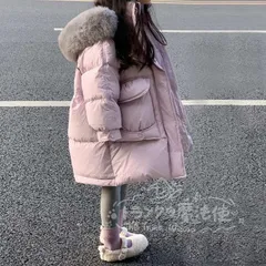 特価★キッズ アウター ジャンパー 中綿コート 子供服 女の子 冬服 ロングコート 軽量 あったか コート女児 フード付き 厚手 通学 防寒 長袖 おしゃれ 子ども服 お出かけ 可愛い ジュニア服 CTZ121P290