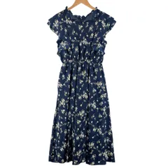 美品 GRAIL グレイル 花柄・ボタニカル 春夏 SS ワンピース ポリエステル ネイビー レディース L【古着】【中古】【送料無料】