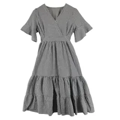 美品 GRAIL グレイル チェック 春夏 SS ワンピース ポリエステル ブラック レディース F ギンガム【古着】【中古】【送料無料】