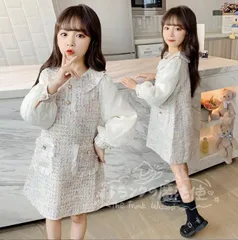 特価★スーツ 女の子 入学式 フォーマル 子供  ワンピース セレモニー 服 きれいめ チュニック 子ども 子供服 ピアノ発表会 キッズ おしゃれ 春 結婚式 春 ツイード 110 120 130 140 150 入園式 5歳 7歳 4歳 CTZ121P374