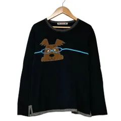 良品 OLLEBOREBLA オレボレブラ アルベロベロ ドッグ ビジューニットカットソー ブラック レディース 古着 中古 USED