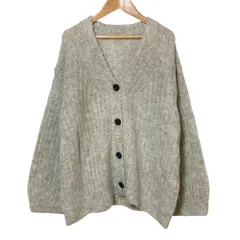 未使用 24AW JOURNAL STANDARD relume ジャーナルスタンダード レリューム モヘヤミックスVカーディガン F グレー レディース 古着 中古 USED