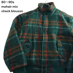 【80～90s】Members Only チェック柄 ウールブルゾンジャケット スイングトップ モヘア混合 ショート丈 グリーン 80年代 90年代 ヴィンテージ vintage