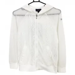 【新品】キスオンザグリーン ジップパーカー 白 レース 麻混 ジャケット レディース 2(M) ゴルフウェア kiss on the green