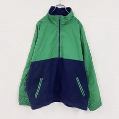 古着 used　～90s　OLD GAP　オールドギャップ　ナイロン×フリースプルオーバージャケット　ヴィンテージ　グリーン　ネイビー　XLサイズ