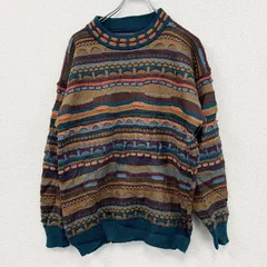 古着 used　COOGI風ニットセーター　3Dニット　総柄　マルチカラー