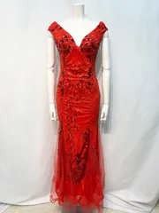 2140 キャバクラ　ロングドレス　マーメイド　スパンコール　レース　刺繍　キラキラ　タイト　イベント　バースデー　キャバドレス　M