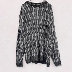 古着 used　～00s　croft＆barrow　ニットセーター　ヴィンテージ　総柄　灰色　グレー　XLサイズ