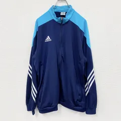 古着 used　adidas　アディダス　トラックジャケット/ジャージ　パフォーマンスロゴ　バイカラー　紺　ネイビー　4XOサイズ