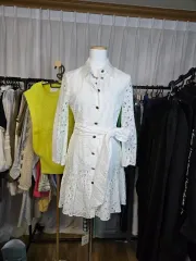 エンブロイダリー レース 白 ロング丈ワンピース / ZARA / S