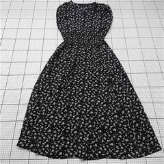 ◇ ⊂ ワンピース ダブルクローゼット w closet 花柄ワンピース ブラック系 レディース Fサイズ E  【1512100004745】