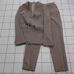 ◇ Θ ホワイトジョーラ White Joola ノーカラージャケット＆テーパードパンツスーツ SSサイズ レディース E  【1512190004380】