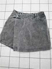 ◇ Θ ジーナシス JEANASIS コーデュロイラップショートパンツ グレー系 M レディース E  【1512190007992】