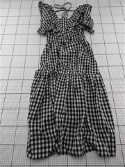 ◇ ⊂ エヌエス N.s ギンガムチェックワンピース ブラック系 レディース E  【1512190007428】