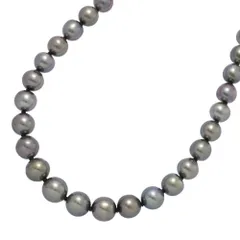 Φ8.0-10.8mm/黒蝶真珠/クロチョウ/タヒチパール/パール ネックレス ペンダント/Sv925-53.9g/シルバー【♀】【A】【レディース】★■603046【中古】