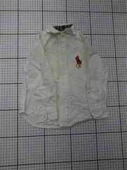 ◇ Θ ラルフローレン Ralph Lauren ビッグポニー刺繍シャツ キッズ ホワイト 90サイズ E  【1512220053302】