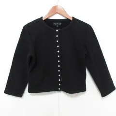 良品 agnes b. アニエスベー M001 CARDIGAN LE PETIT カーディガンプレッション サイズ2 ブラック レディース 古着 中古 USED