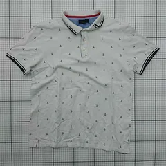 ◇ ⊂ ザラマン ZARA MAN アンカープリント ポロシャツ ホワイト系 XL メンズ E  【1512220054835】