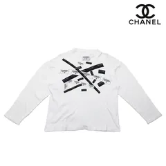 CHANEL シャネル 長袖Ｔシャツ ロゴテープ プリント 【大幅値下げ】【中古】のサムネイル