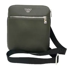 EMPORIO ARMANI エンポリオ アルマーニ レザー ショルダーバッグ カーキ メンズ aq12457