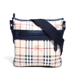 BURBERRY バーバリー ショルダーバッグ PVCレザー ノバチェック カジュアル シンプル メンズ レディース 【大幅値下げ】【中古】