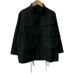 良品 Drawer ドゥロワー ミリタリージャケット ジップアップブルゾン サイズ36 ブラック レディース 古着 中古 USED