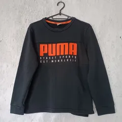 PUMA プーマ キッズ ジュニア 裏毛 長袖 トレーナー メッシュ 子供服 ブラック サイズ150㎝ ◇〇