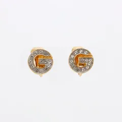 GIVENCHY ジバンシィ イヤリング ラインストーン Gロゴ シルバー ヴィンテージ【中古】