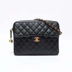 CHANEL シャネル ショルダーバッグ キャビアスキン フラップ ジップ マトラッセ 3番台 1994-1999【中古】