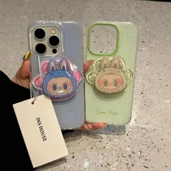 ラブブ LABUBU スマホケース iPhoneケース キャラクターケース 磁石スタンド付き 透明ケース かわいいスマホケース 女子向け プレゼント 推し活 グッズ 半透明ケース マットケース シリコ