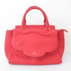 良品 kate spade ケイトスペード 2WAYレザーハンドバッグ レッド レディース 古着 中古 USED