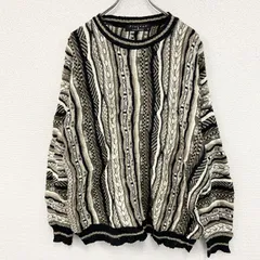 古着 used　90s～　Protege　COOGI風アクリルニットセーター　3Dニット　ヴィンテージ　総柄　マルチカラー　Lサイズ