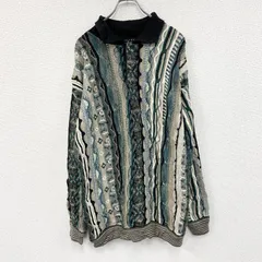 古着 used　90s　Protage COLLECTION　COOGI風コットンニットセーター　3Dニット　ヴィンテージ　総柄　マルチカラー　XLサイズ