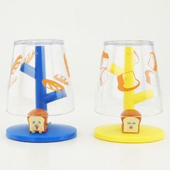 단품 빵 도로 보우 미니 양치질 컵 스탠드 옐로우 블루 귀여운 생일 선물 선물 컵 유리 무료 배송