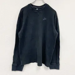 古着 used　NIKE　ナイキ　スウェット/トレーナー　サーマルカットソー　前V　黒　ブラック　Mサイズ