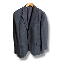 J.PRESS ジェイプレス LOVAT社製生地 ツイードジャケット テーラードジャケット 段返り3つボタン 袖口開き見せ センターベント メンズ サイズAB6 ネイビー 秋 久喜倉庫店 45 No.K 1269Y