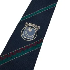 美品 Dominique France ドミニックフランス 刺繍ネクタイ ネイビー メンズ 古着 中古 USED