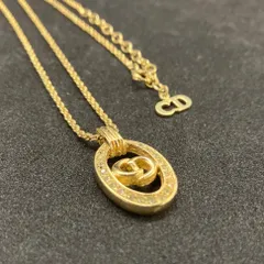 Christian Dior　ディオール　ネックレス　ラインストーン　ゴールド　CDロゴ　192
