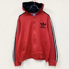 古着 used　adidas　アディダス　トラックジャケット/ジャージパーカー　デカロゴ　赤　レッド　Mサイズ