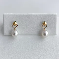 あこや本真珠 テリ抜群 K18ピアス 8-8.5mm