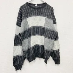 古着 used　～90s　ウールニットセーター　ヴィンテージ　総柄　灰色　グレー