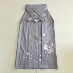 袴 卒業式 グレー 行灯袴 花柄刺繍 振袖 晴れ着 大学生 成人式
