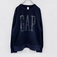古着 used　GAP　ギャップ　スウェット/トレーナー　デカロゴ　黒　ブラック　XLサイズ